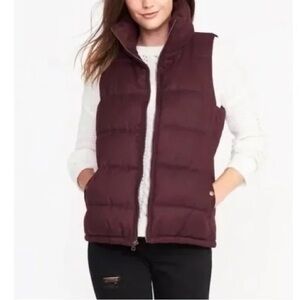 Old Navy Maroon Quilted Vest